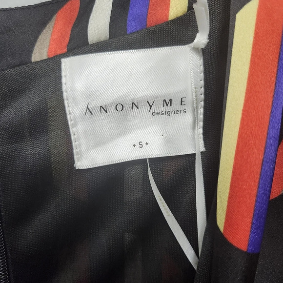 Anonyme designers women's mini dress size S multi color black long sleeve - Picture 3 of 8